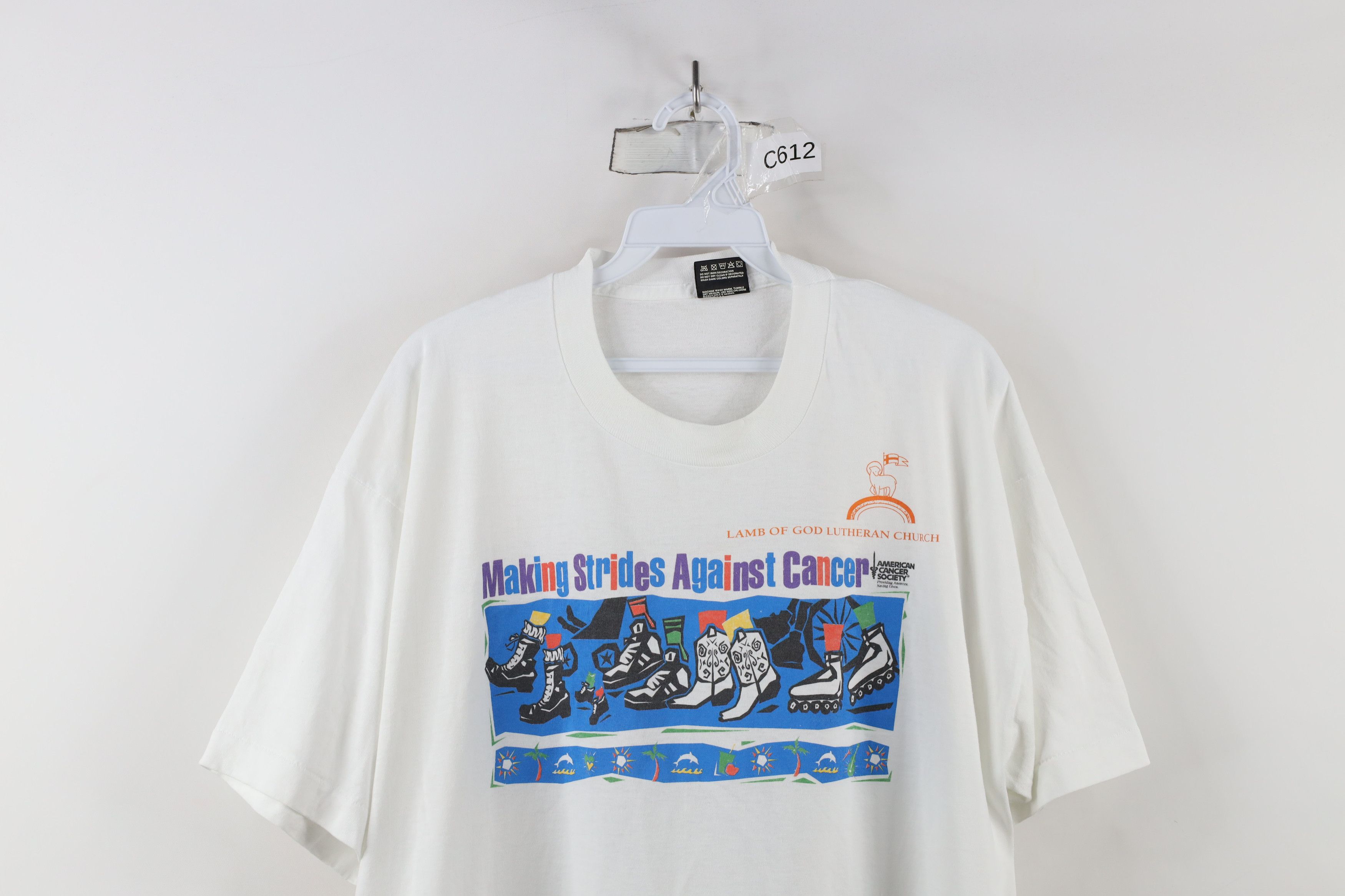 Vintage Vintage 90s American Society Making Strides T-Shirt USA Size US XL / EU 56 / 4 - 2 Thumbnail