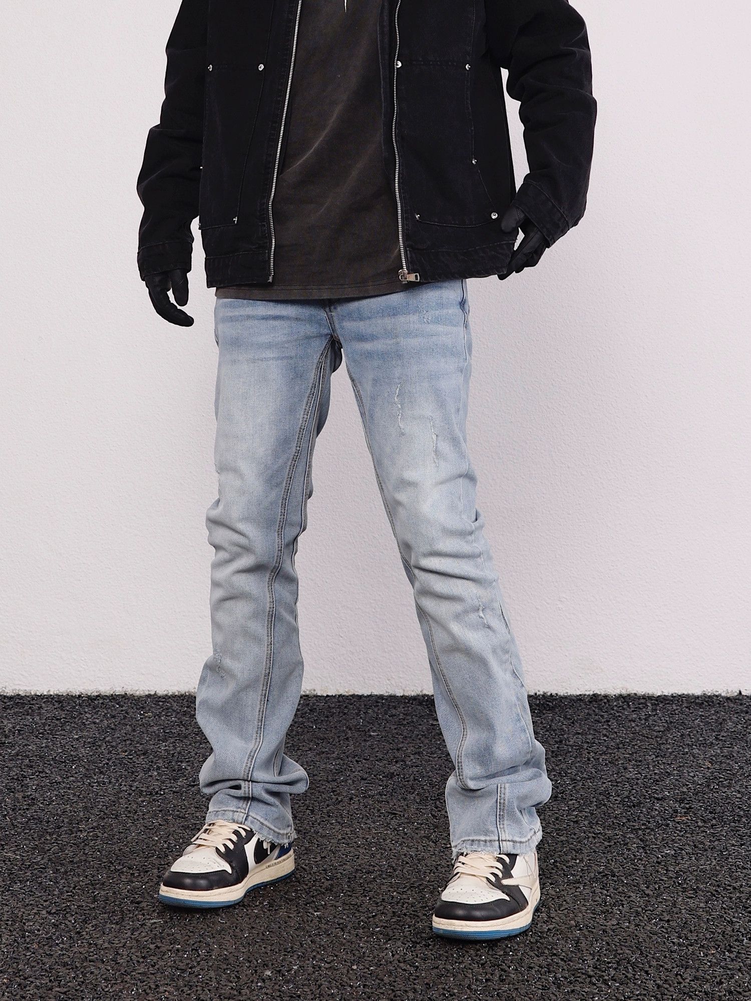 Jean × Vintage damaged washed faded flared patchwork jeans Size US 32 / EU 48 - 6 Thumbnail