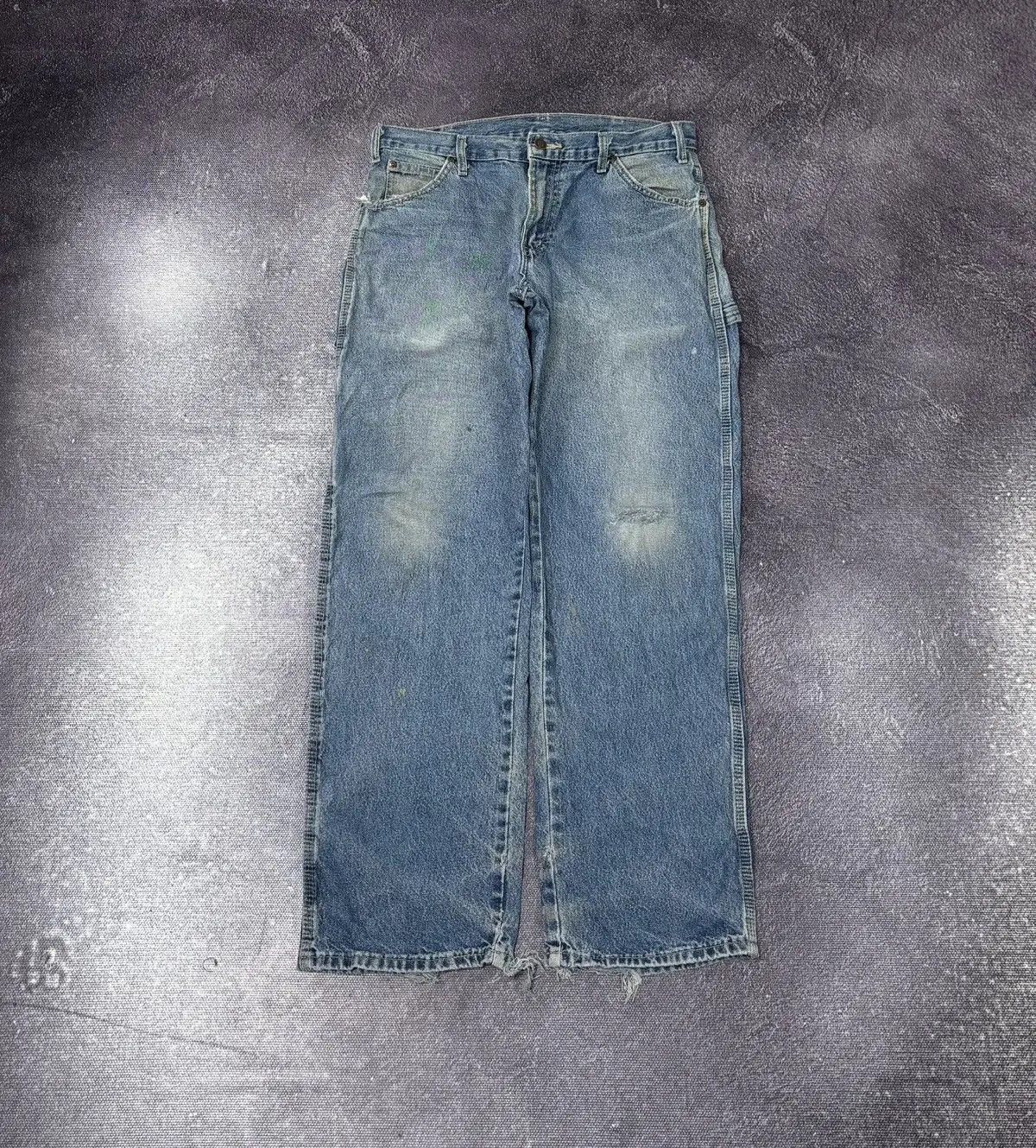 Dickies × Vintage Vintage Dickies Faded Light Blue Denim Skate Baggy Jeans Size US 31 - 2 Thumbnail