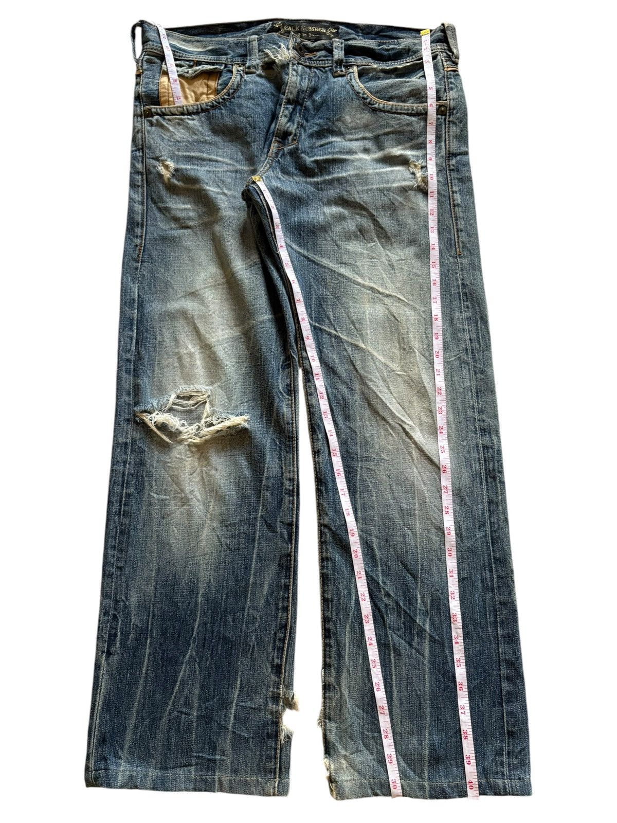 Japanese Brand Vintage Japanese Brand Faded Wash Distressed Baggy Jeans Size US 35 - 14 Thumbnail