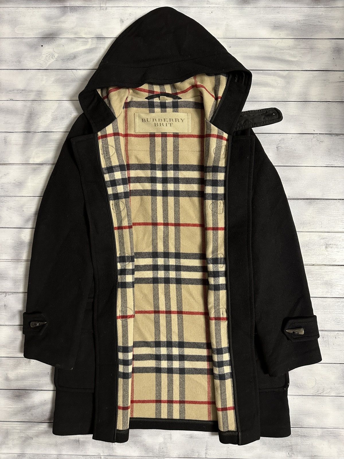 Burberry Rare Luxury Burberry Brit Coat Nova Check 100% Wool Size 8. Size S / US 4 / IT 40 - 7 Thumbnail