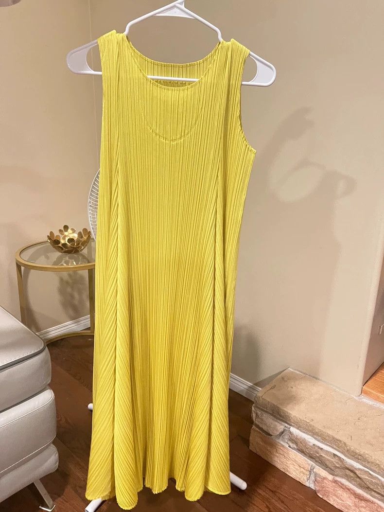 issey miyake size:1 Yellow dress 2506-Nextarrow