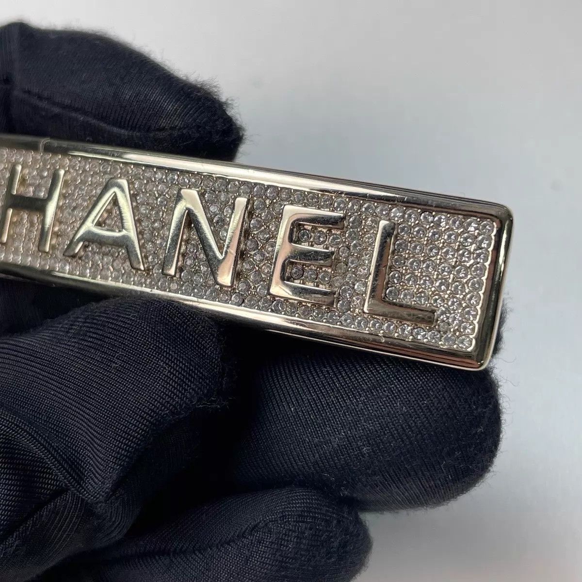 Chanel Chanel 2021 Gold Full Diamond CHANE Alloy Barrette Size ONE SIZE - 8 Thumbnail