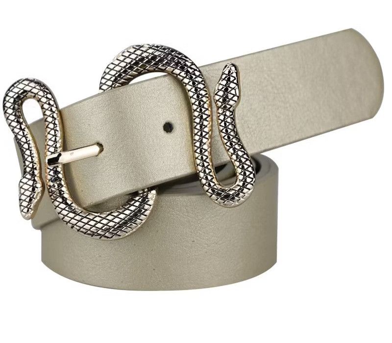 Japanese Brand Gold Beige Snake 100 cm streetwear belt Size ONE SIZE - 1 Thumbnail