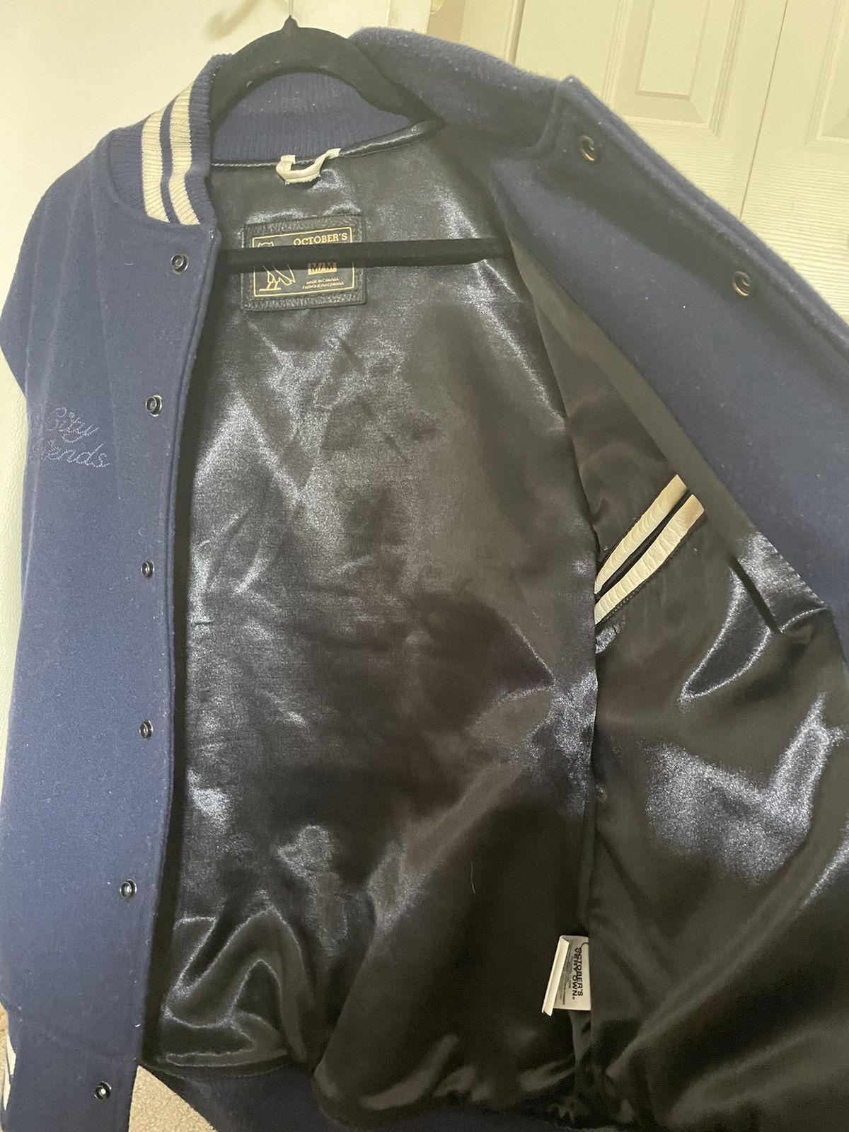 October's Very Own OVO Collegiate Varsity Jacket in Navy and Off White Size US M / EU 48-50 / 2 - 5 Thumbnail
