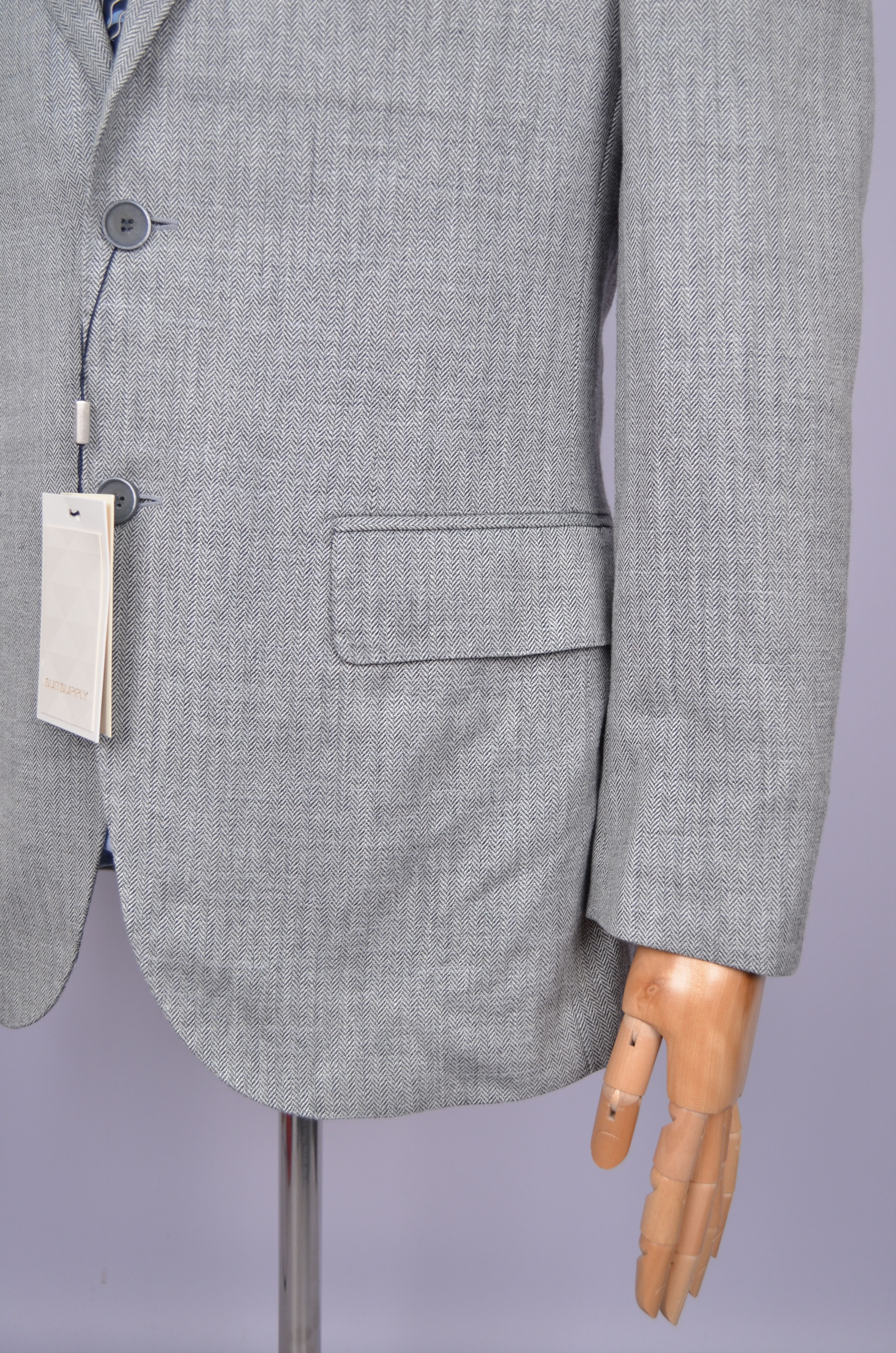 Suitsupply SUITSUPPLY Lazio Ethomas Wool Silk Linen Suit Grey US36 Size 36R - 7 Thumbnail