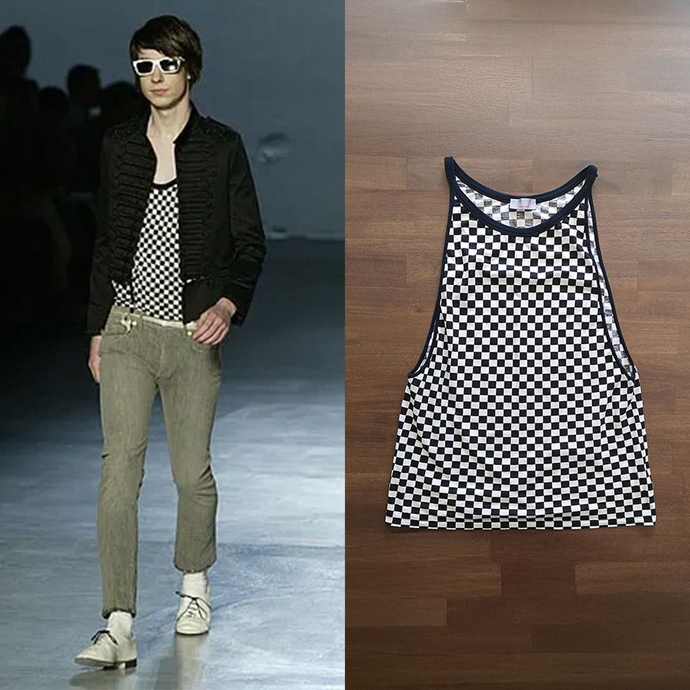 dior homme SS06 Checkered タンクトップ　エディスリマン Dior × Hedi Slimane Dior Homme SS06 Runway Checkered