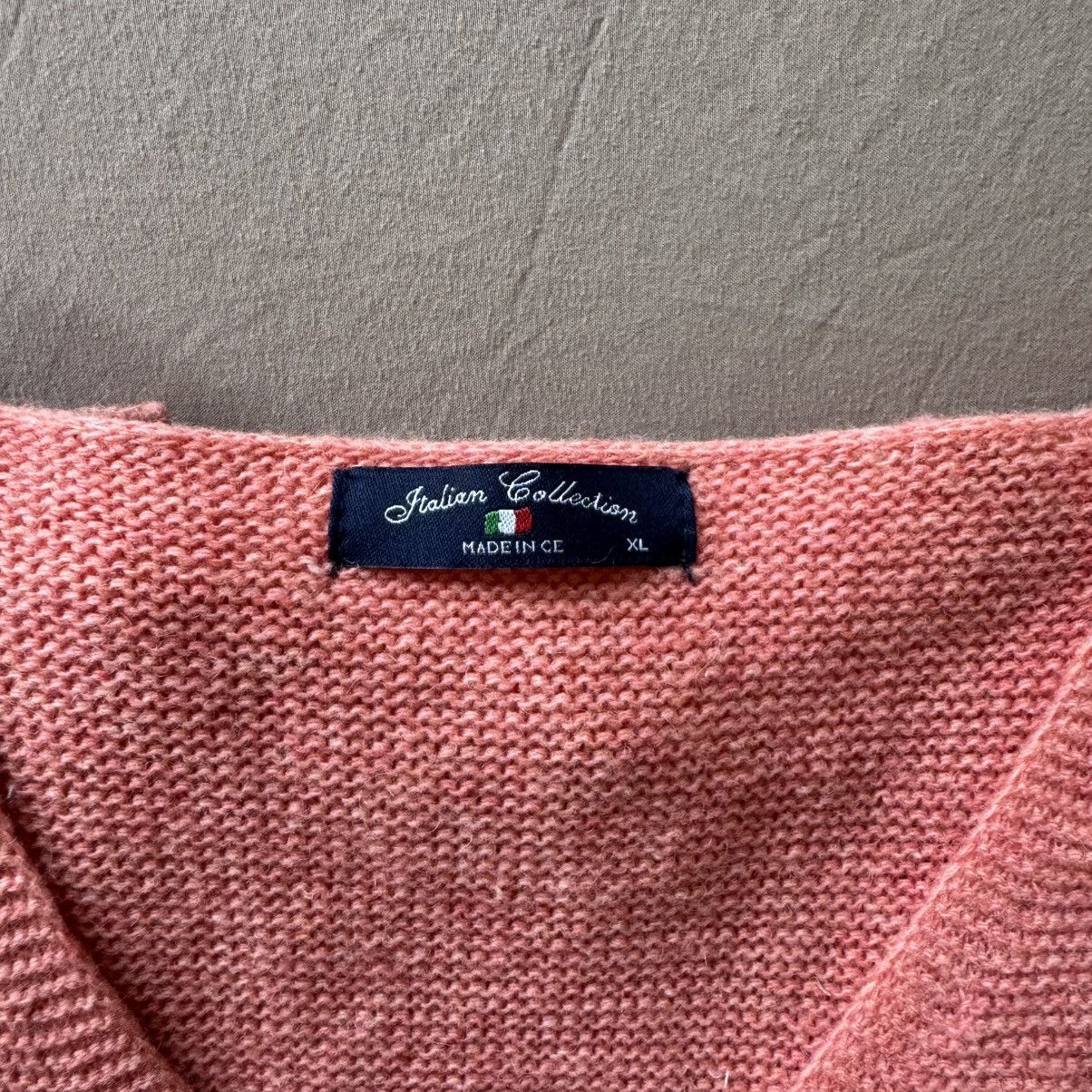 Other Italian Collection Garter-Stitch V-Neck Sweater Size XL / US 12-14 / IT 48-50 - 4 Thumbnail