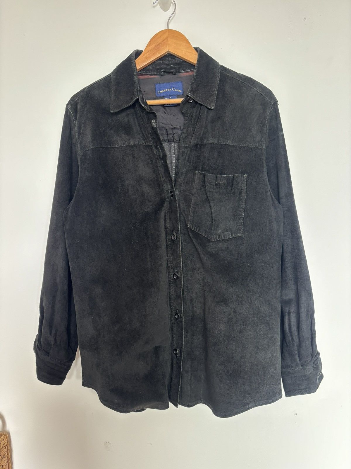 Charter Club Charter Club Black Suede Leather Button Up Shirt Jacket S Size US S / EU 44-46 / 1 - 1 Thumbnail