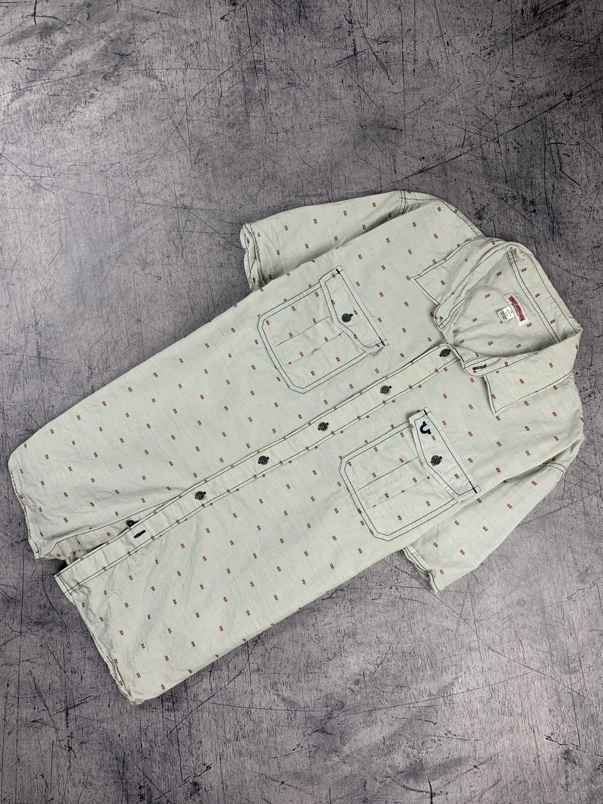 True Religion Vintage True Religion USA Logo Shirt Short Sleeve White Top Size US L / EU 52-54 / 3 - 1 Thumbnail