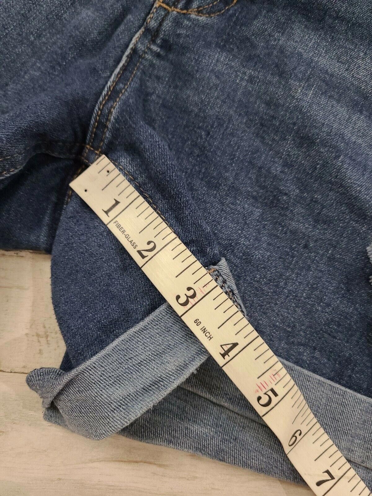 Designer Refuge Jean Shorts 10 Distressed Stretch Denim Size 32" / US 10 / IT 46 - 7 Thumbnail