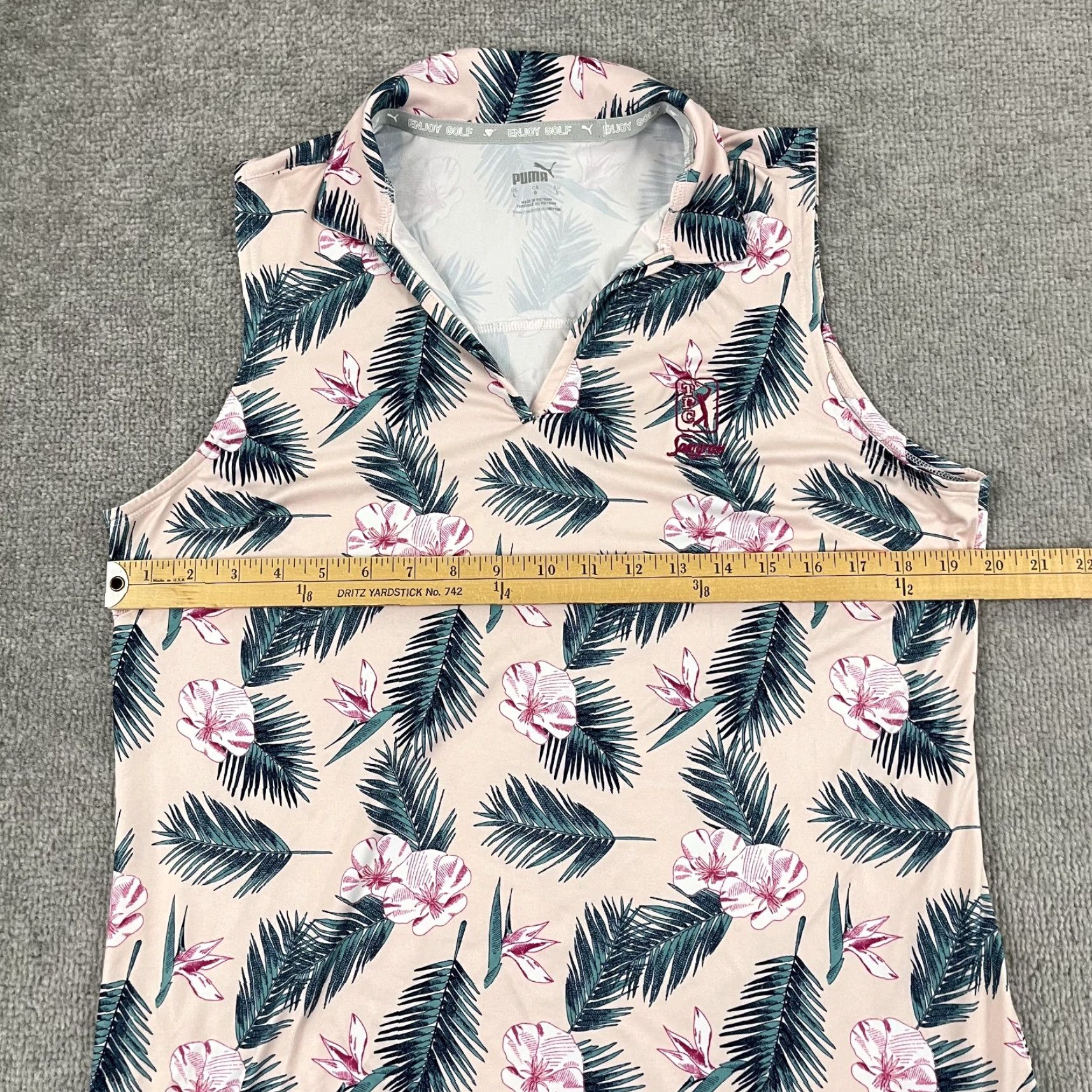 Puma Puma Polo Shirt Womens Large TPC Sawgrass Floral Pink Multicolor Cloudspun Paradise Sport Shirt Size L / US 10 / IT 46 - 6 Thumbnail