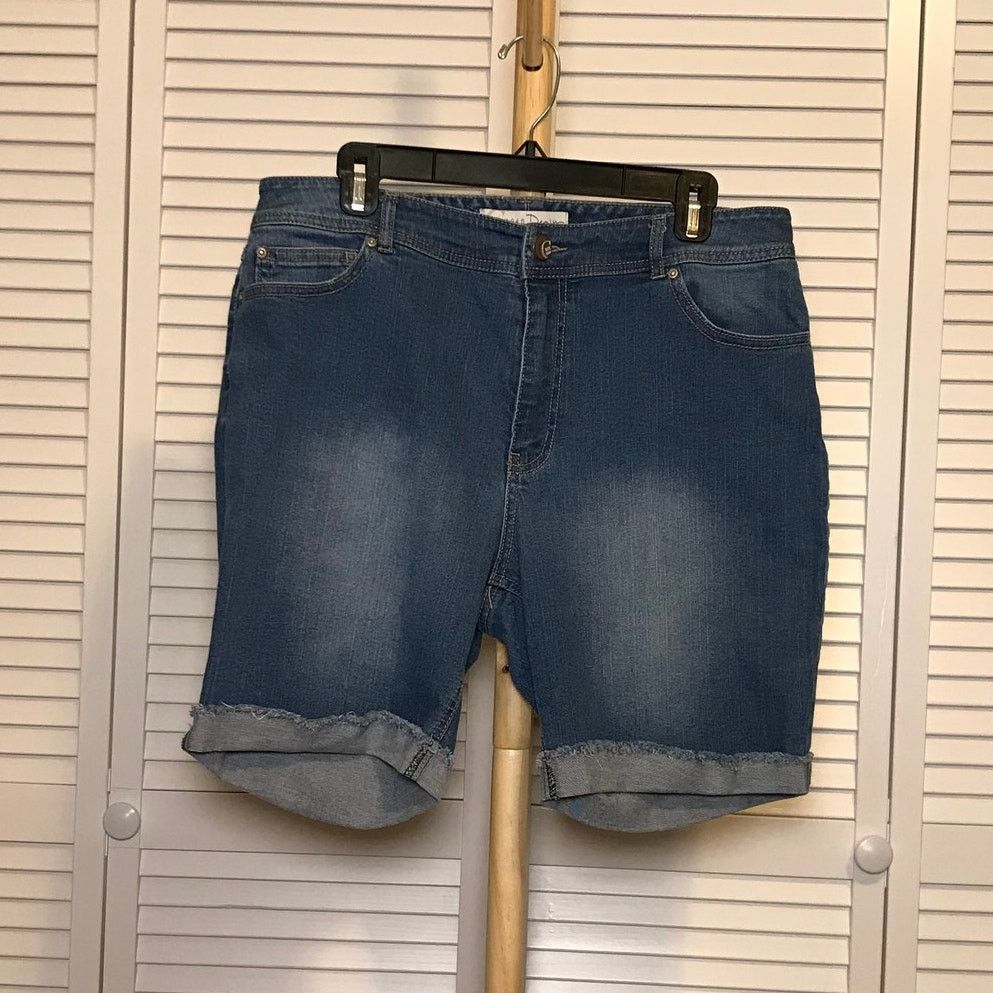 Other C est. 1948 Blue Denim High-Rise Mid-Length Jean Shorts 14 Size 36" / US 14 / IT 50 - 1 Thumbnail