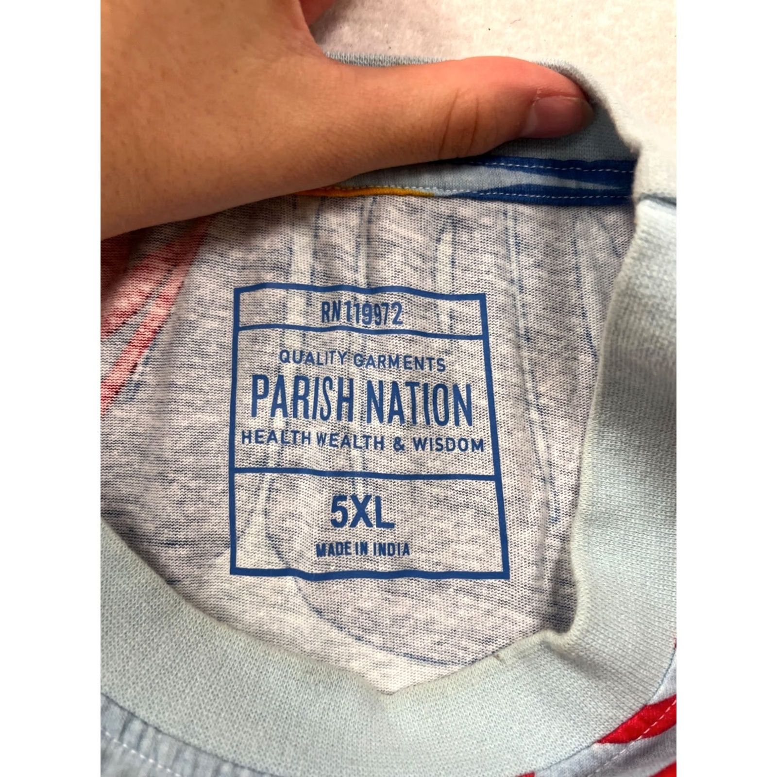Vintage Parish Nation Shirt Mens 5XL Tropical Print T-Shirt Blue Summer 5XL Mens Size US XXL / EU 58 / 5 - 3 Thumbnail