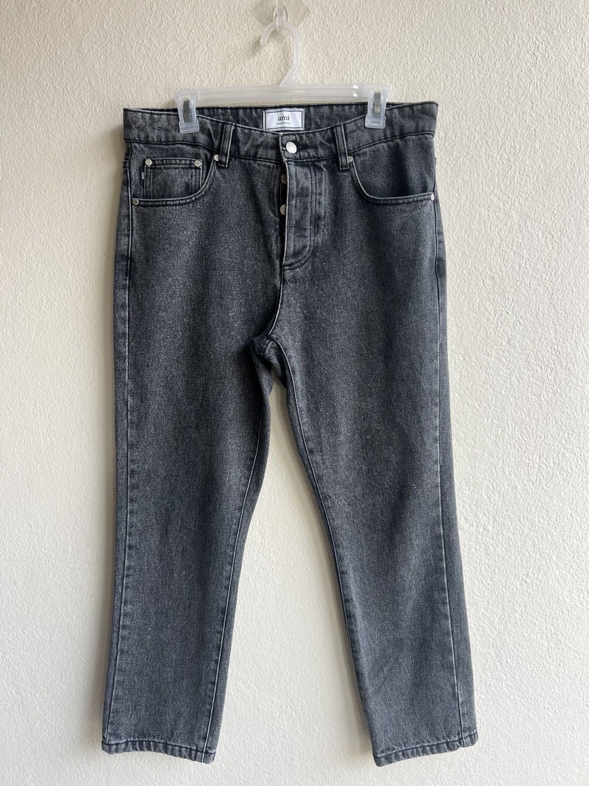 AMI AMI Made in Portugal Black Denim Cropped Jeans Size US 30 / EU 46 - 21 Thumbnail