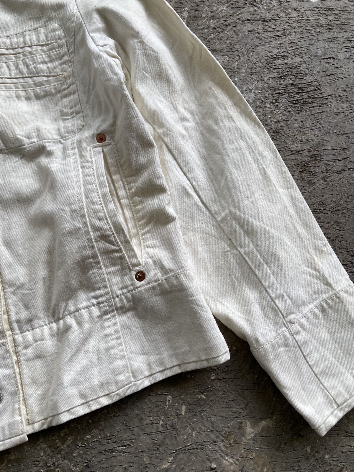 Blue Blue Japan 1990s Blue Blue Japan - Mud Wash Broken White Trucker Jacket Size M / US 6-8 / IT 42-44 - 8 Thumbnail
