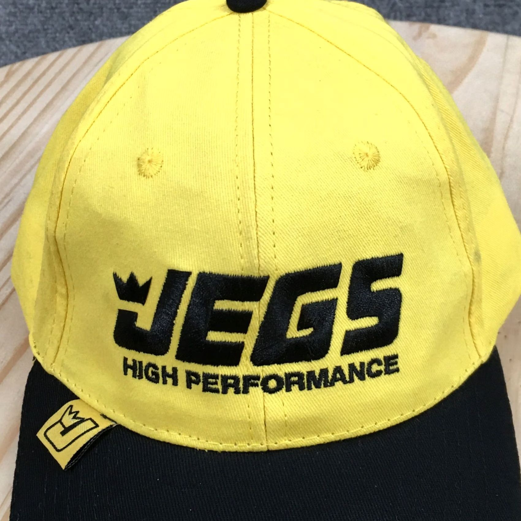 Vintage Jegs Baseball Cap Unisex Yellow OS Curved Brim Embroidered Logo High Performance Size ONE SIZE - 3 Thumbnail