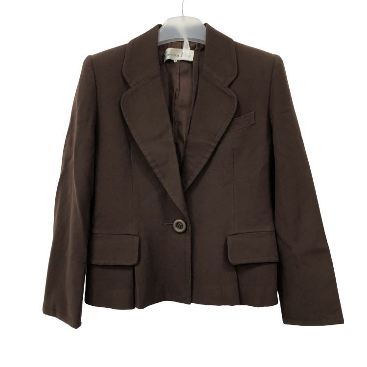 Dior Christian Dior Brown Wool Blazer Size M Size M / US 6-8 / IT 42-44 - 1 Thumbnail
