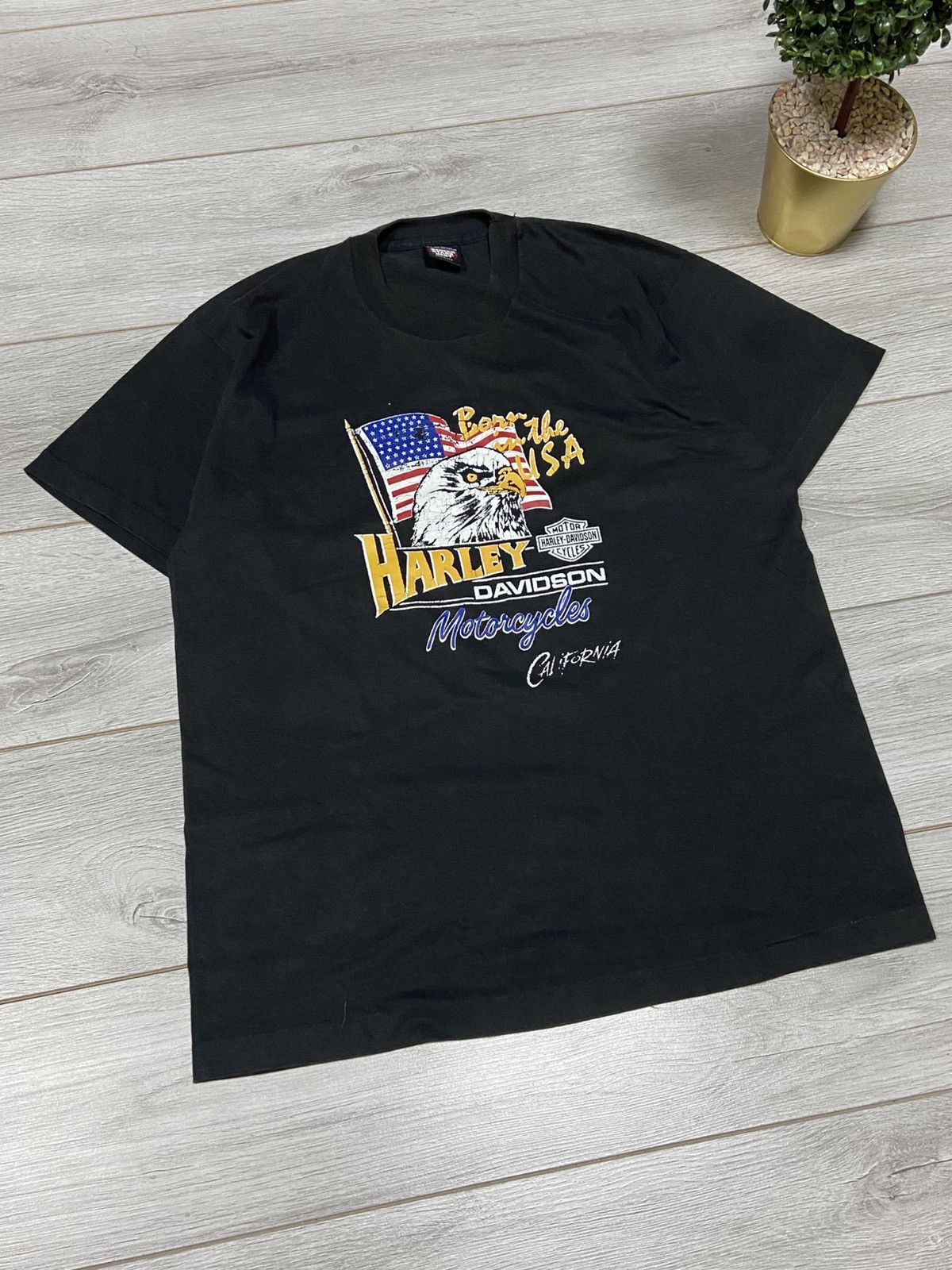 Vintage Harley Davidson 🦅 🇺🇸 eagle born USA flag Screen star vintage Size US XL / EU 56 / 4 - 2 Thumbnail