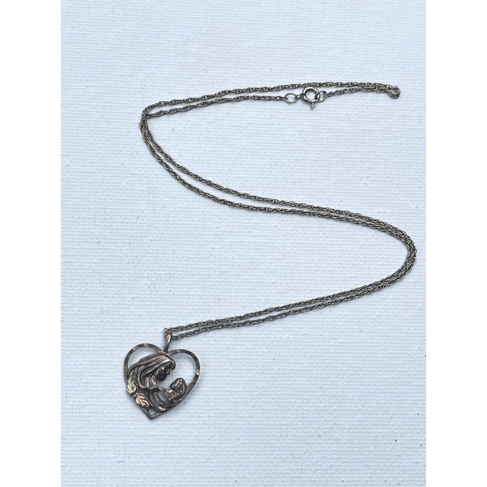 Vintage Signed Vintage 12k Gold and Sterling Silver Pendant Necklace Size ONE SIZE - 3 Thumbnail