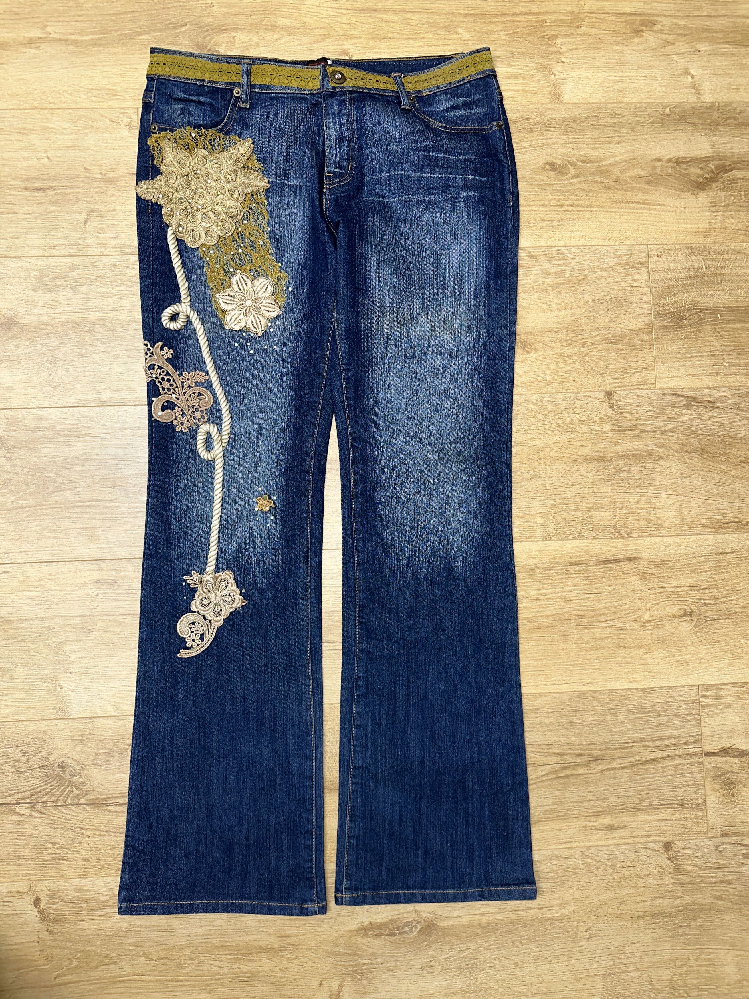 Roberto Cavalli Archive ROBERTO CAVALLI Y2K Embroidered Bootcut Jeans 48 IT Size US 32 / EU 48 - 1 Thumbnail