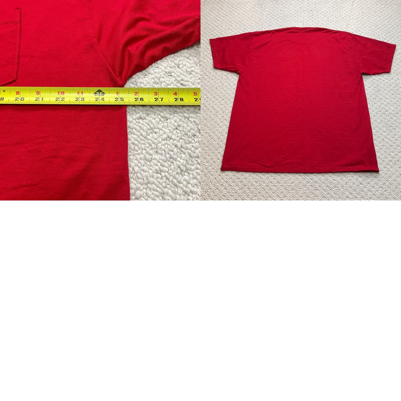 Jerzees Jerzees 50/50 Heavyweight Shirt Adult 2XL Red Solid Pocket Tee Top Size US XXL / EU 58 / 5 - 8 Thumbnail