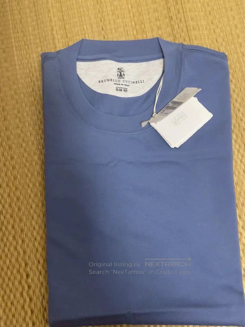 Brunello Cucinelli Brunello Cucinelli Blue Cotton T-shirt. Size US L / EU 52-54 / 3 - 1 Thumbnail