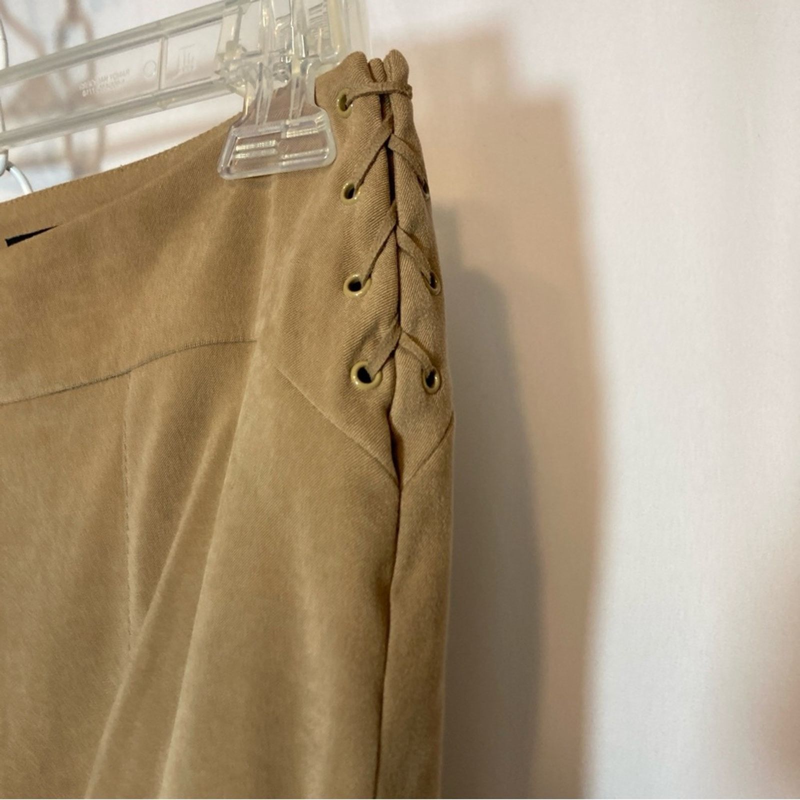 H&M H&M Hennes Faux Suede Tan Wide Leg Mid Rise Trousers Pants Size 34" / US 12 / IT 48 - 9 Thumbnail