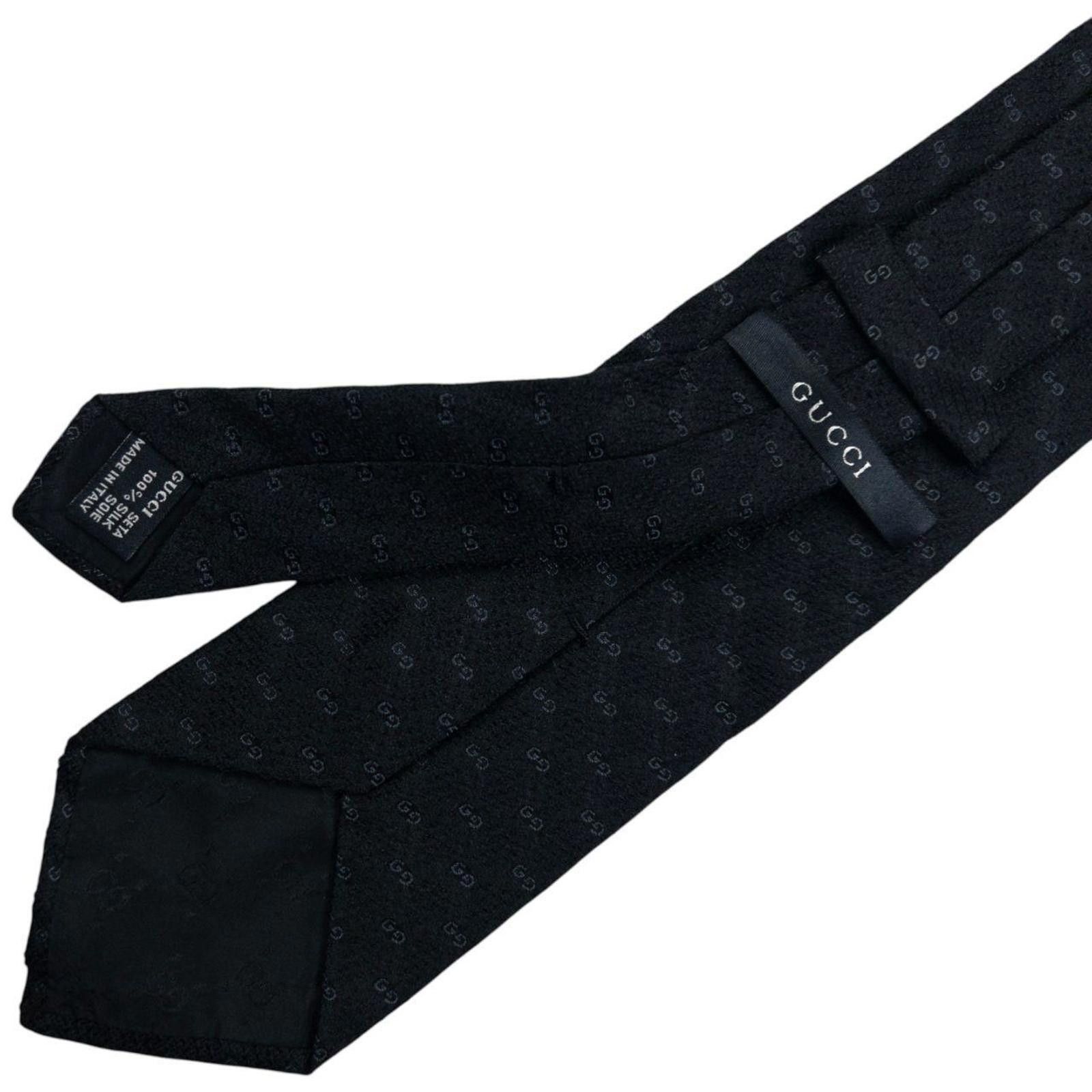 Gucci Vintage Gucci Monogram Silk Tie Size ONE SIZE - 5 Thumbnail
