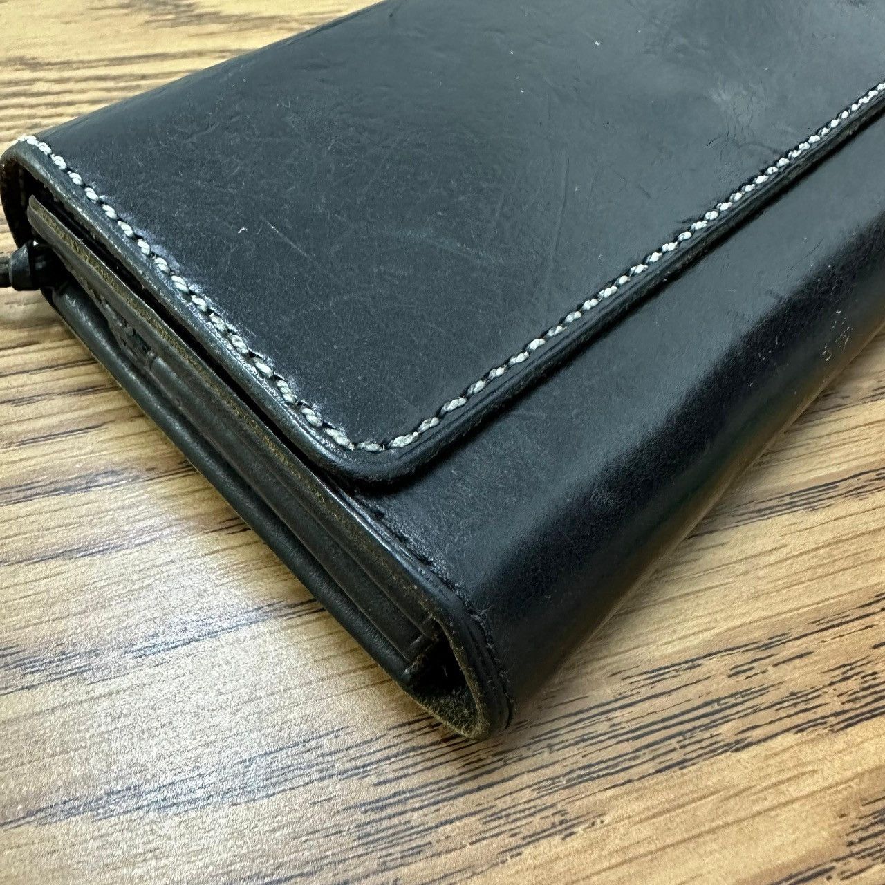 Japanese Brand Vintage Artisan Leather Wallet w/ Riri Zip & HATO Size ONE SIZE - 5 Thumbnail