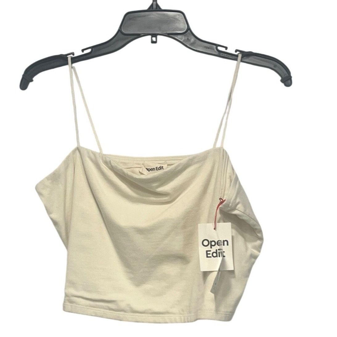 Other Open Edit Women's Spaghetti Strap Crop Tank Top, Ivory Dove, Size L / US 10 / IT 46 - 8 Thumbnail