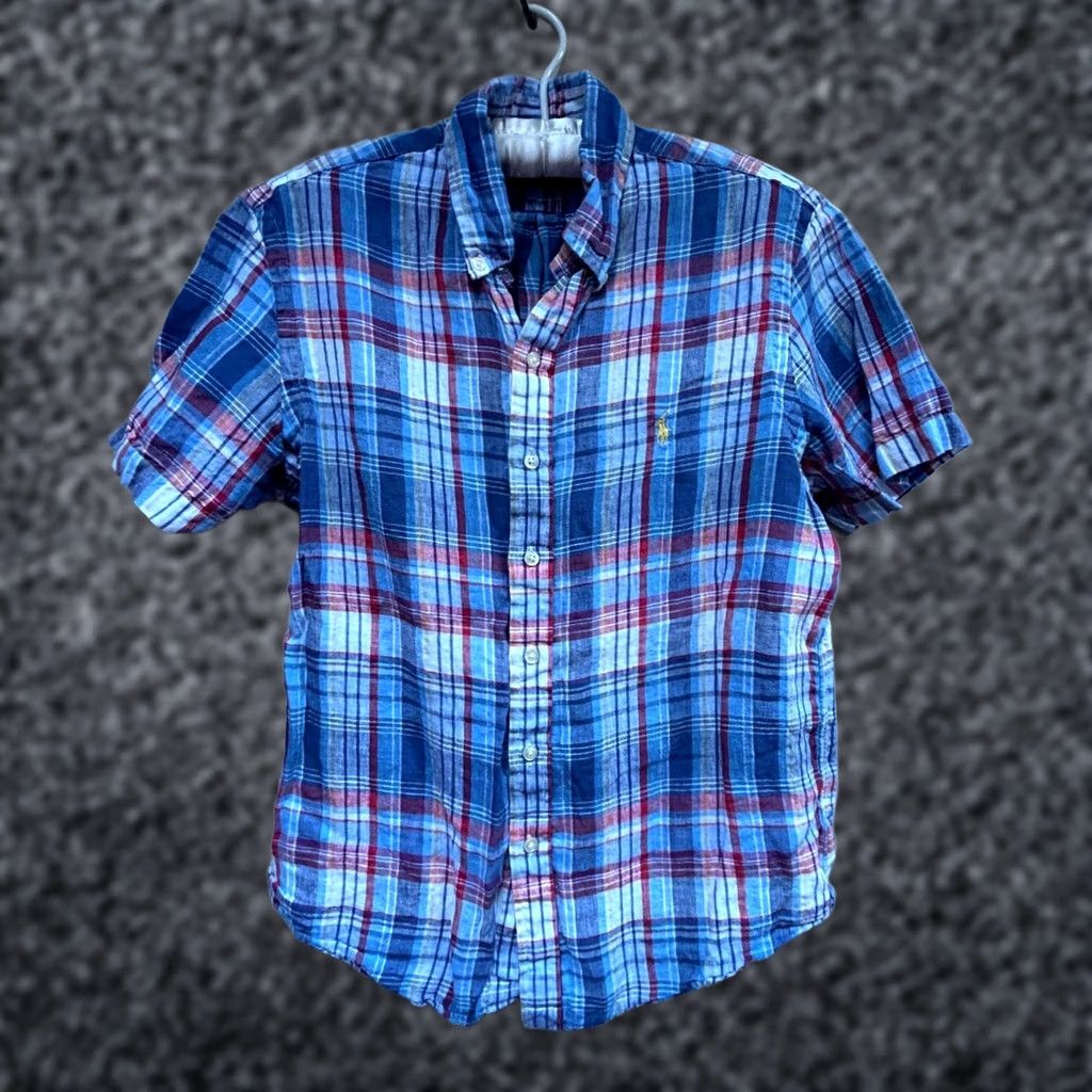 Ralph Lauren Ralph Lauren Mens Button Down Short Sleeve Linen Plaid Shirt Multicolor Sz Small Size US S / EU 44-46 / 1 - 1 Thumbnail