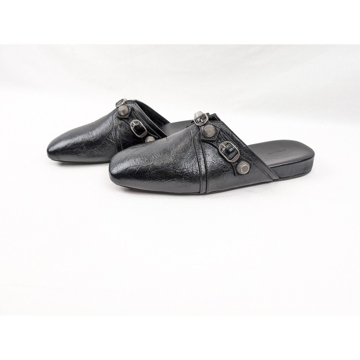 Balenciaga o1rshd1 Cosy Cagole F005 Arena Mules in Black/Aged Silver Size US 7 / EU 40 - 15 Thumbnail