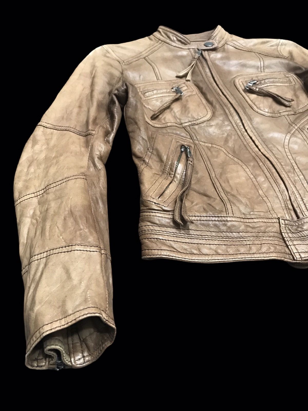 ABAHOUSE 💥ARCHIVAL💥Abahouse Japan Goatskin Cafe Racer Jacket Size XS / US 0-2 / IT 36-38 - 4 Thumbnail