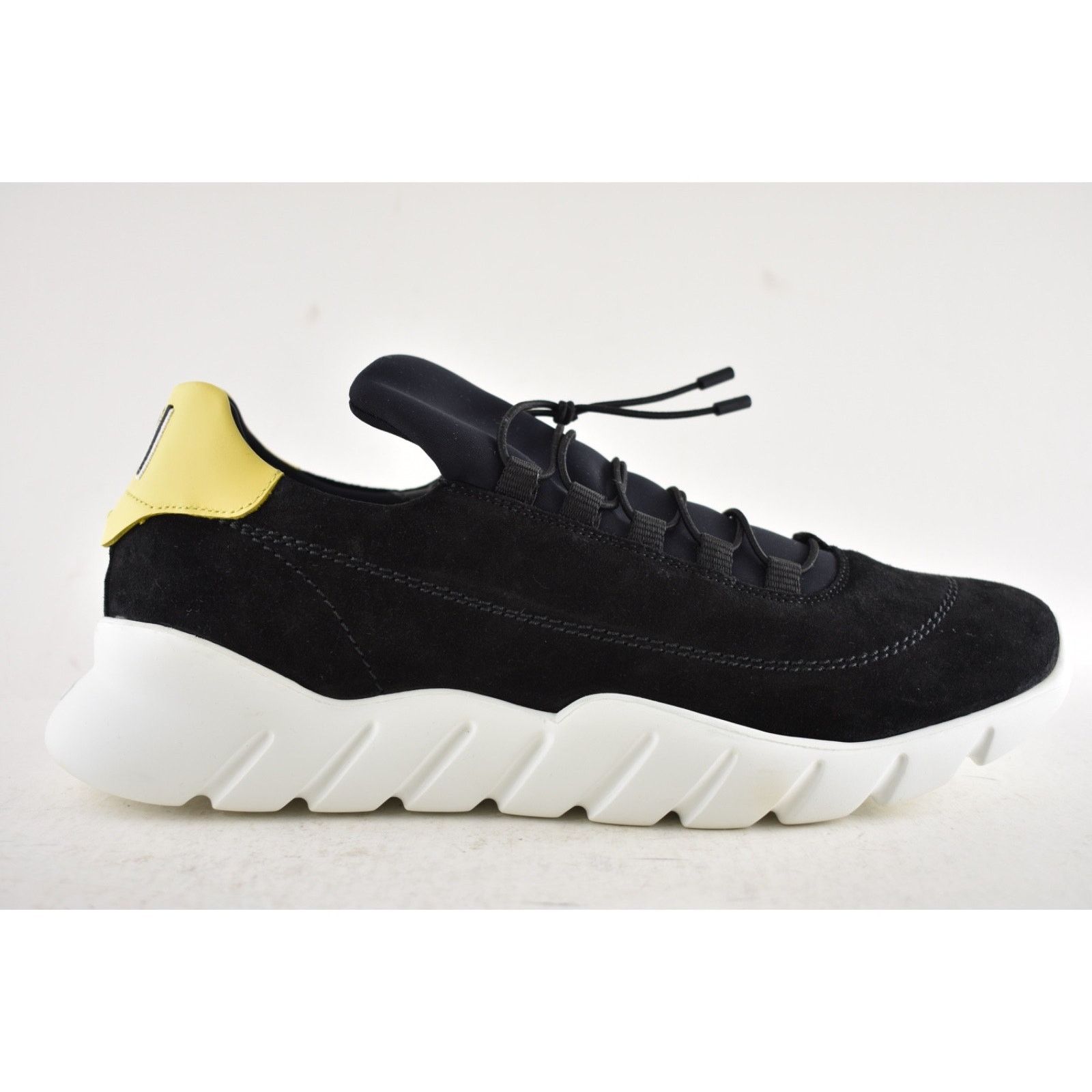 Fendi Fendi Mens Black Yellow Logo Suede Runner Sneaker US 10.5 Size US 10.5 / EU 43-44 - 2 Thumbnail