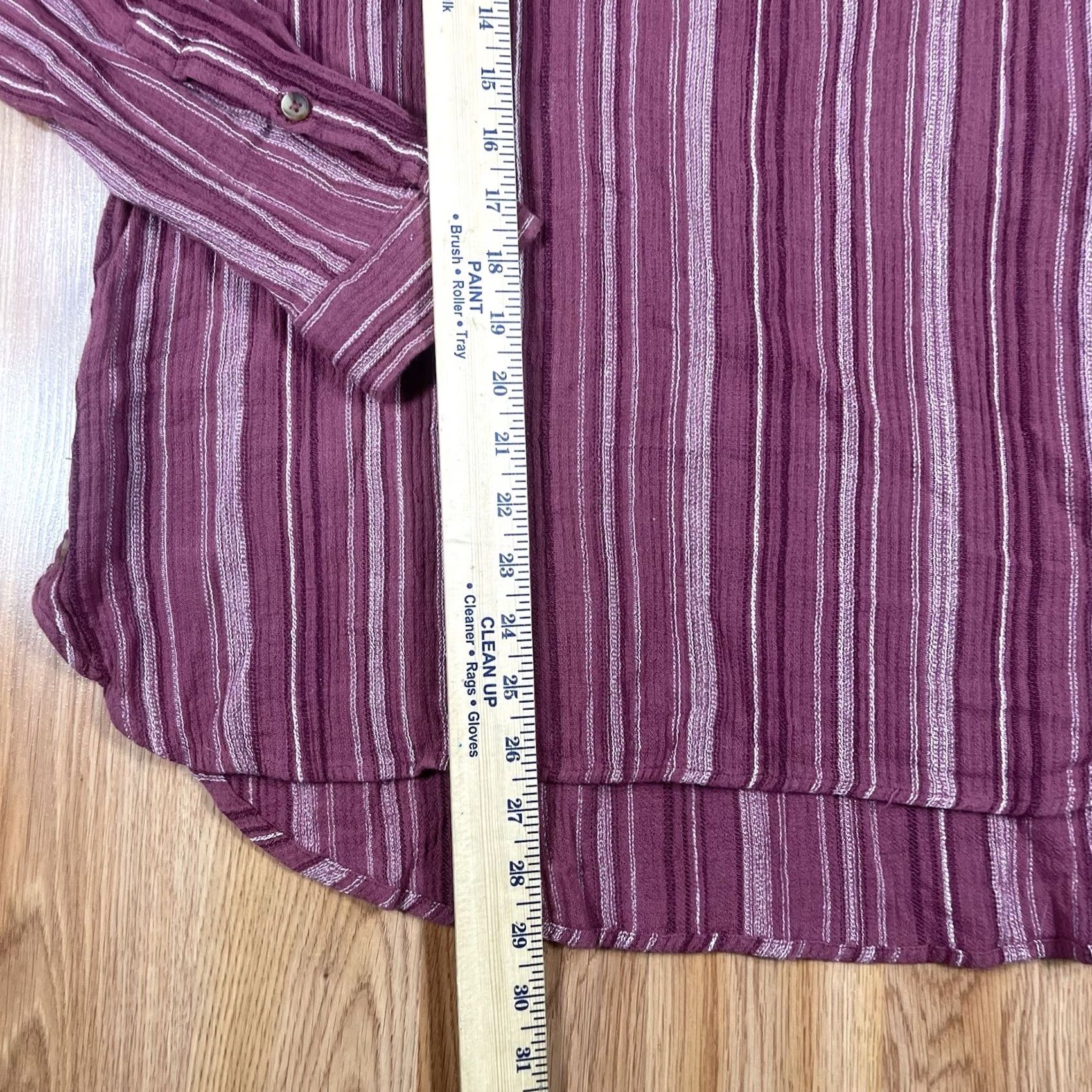 Vintage Sonoma Top Womens M Medium Striped Tunic Blouse Long Sleeve Shirt Cotton Rayon Blended Red Womens Shirt Tunic Blouse Casual V-Neck/Regular Fit - Size M / US 6-8 / IT 42-44 - 4 Thumbnail
