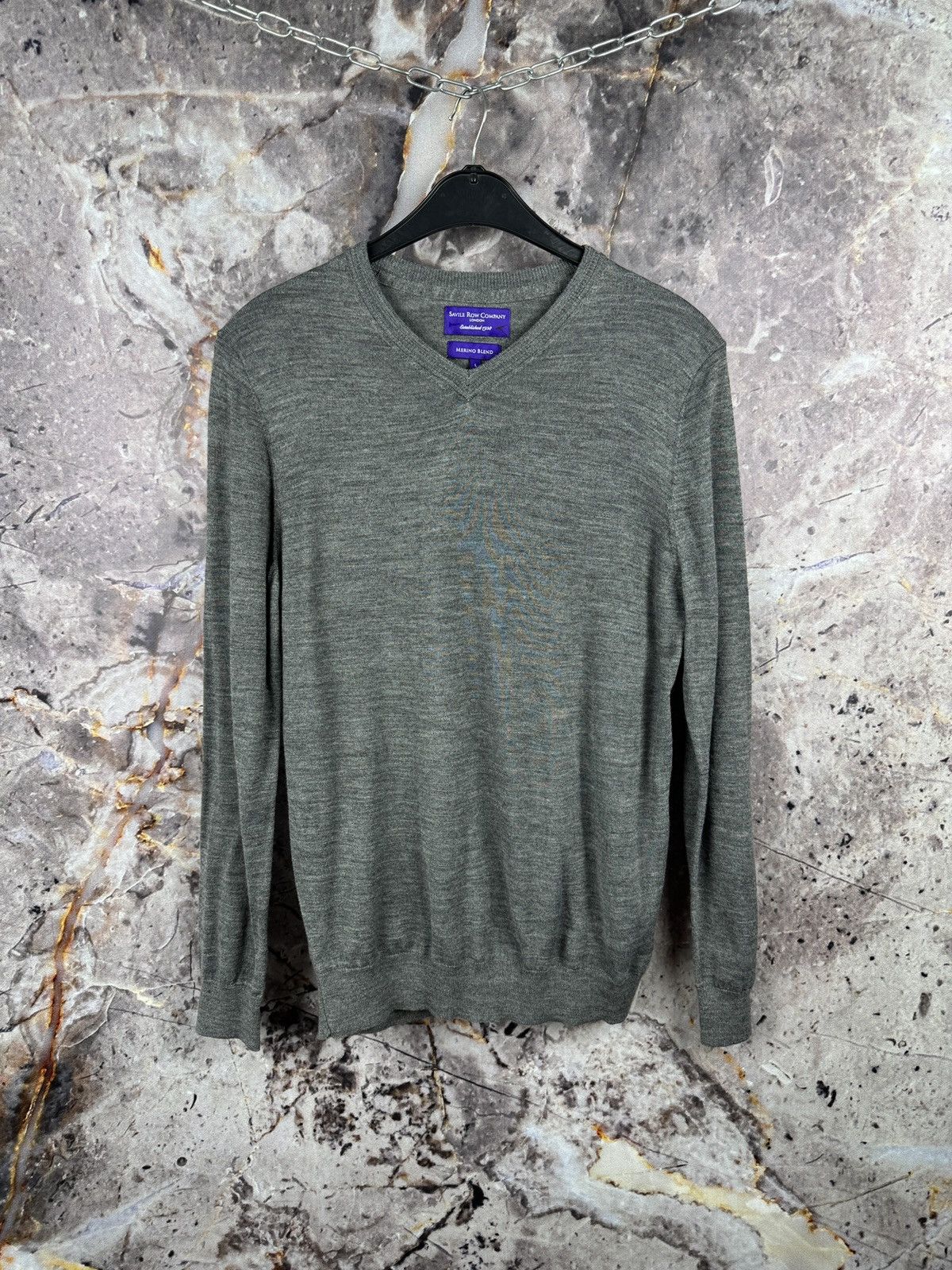 Savile Row Savile Row Company Merino Wool Crew Neck Sweater Gray Size US L / EU 52-54 / 3 - 1 Thumbnail