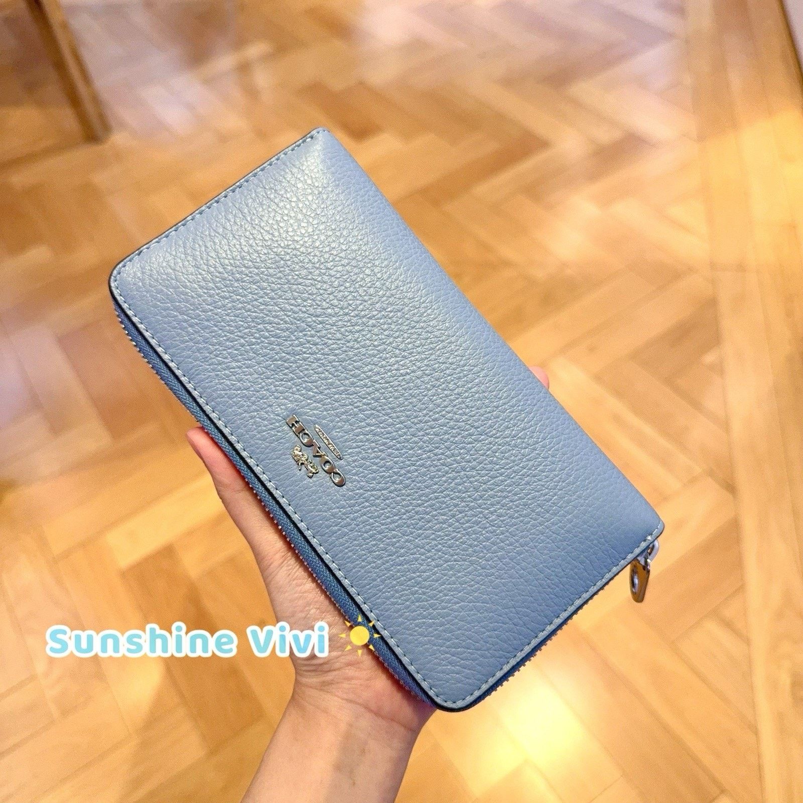 Coach NWT Coach Long zip around wallet C4451 Silver/Bluebell Size ONE SIZE - 1 Thumbnail