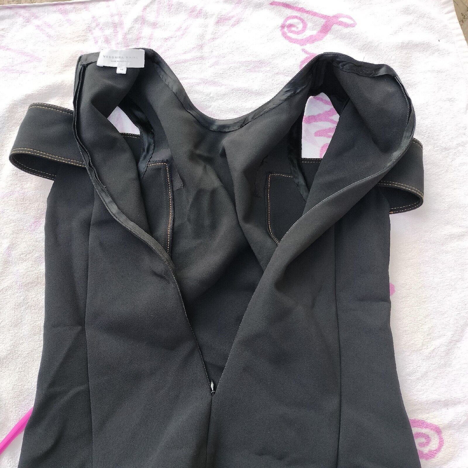 Designer × Man Made In Australia Veronika Maine Blouse Black Short Sleeve Hunger Games Size M / US 6-8 / IT 42-44 - 6 Thumbnail