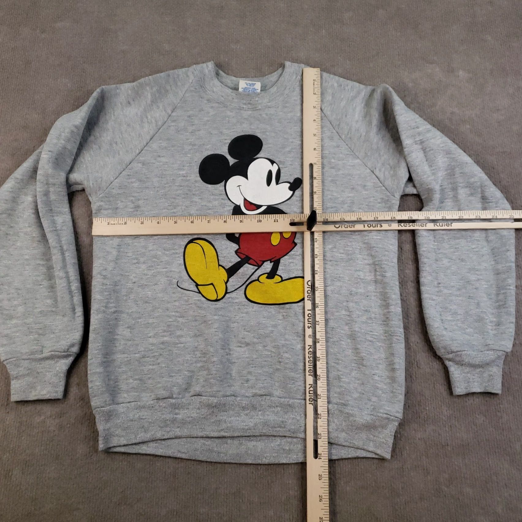 Disney VINTAGE Disney Mickey Mouse Sweatshirt Womens Medium Gray 80s Cartoon Crew Neck Logo USA Size M / US 6-8 / IT 42-44 - 2 Thumbnail