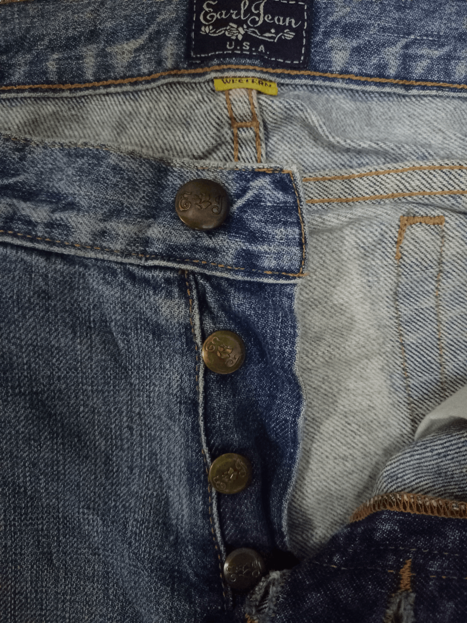 Earl Jeans Vintage USA Earl Jean Western Distressed Flare Jeans Size US 33 - 3 Thumbnail