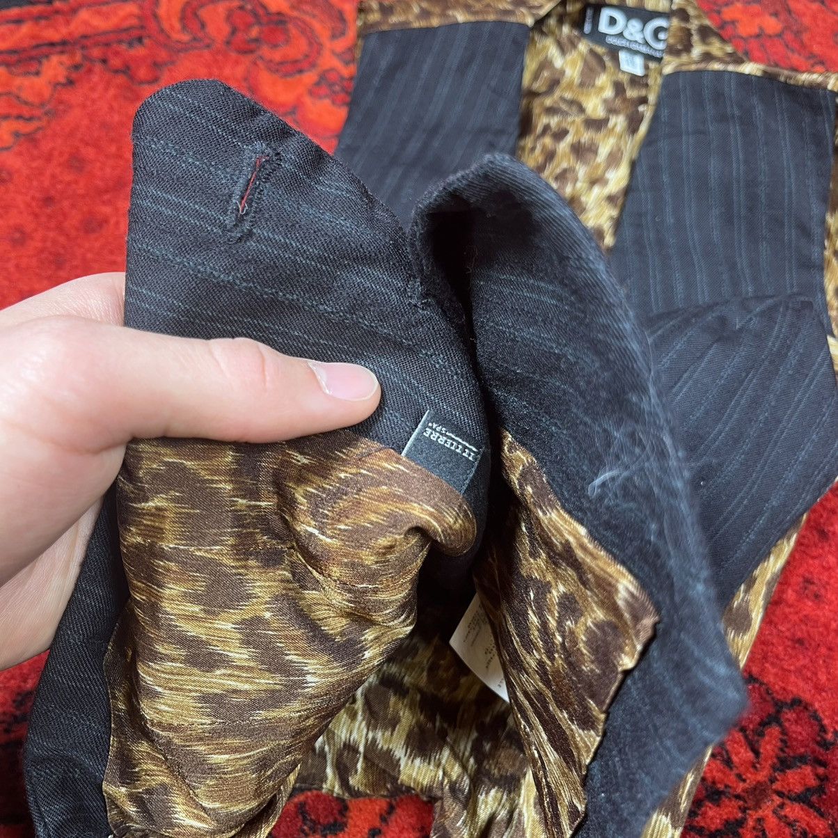 Dolce & Gabbana Dolce & Gabbana Vest Black Pinstripe Leopard Back Waistcoat Size S / US 4 / IT 40 - 14 Thumbnail
