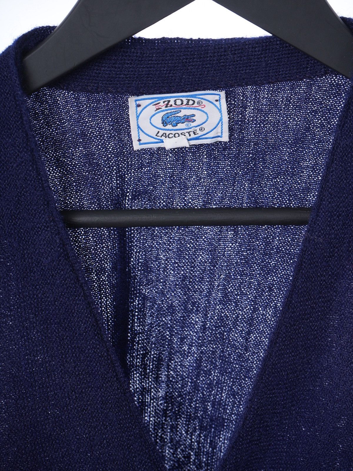 Lacoste Vintage 80s Izod Lacoste Blue Cardigan Sweater Preppy XL Size US XL / EU 56 / 4 - 3 Thumbnail