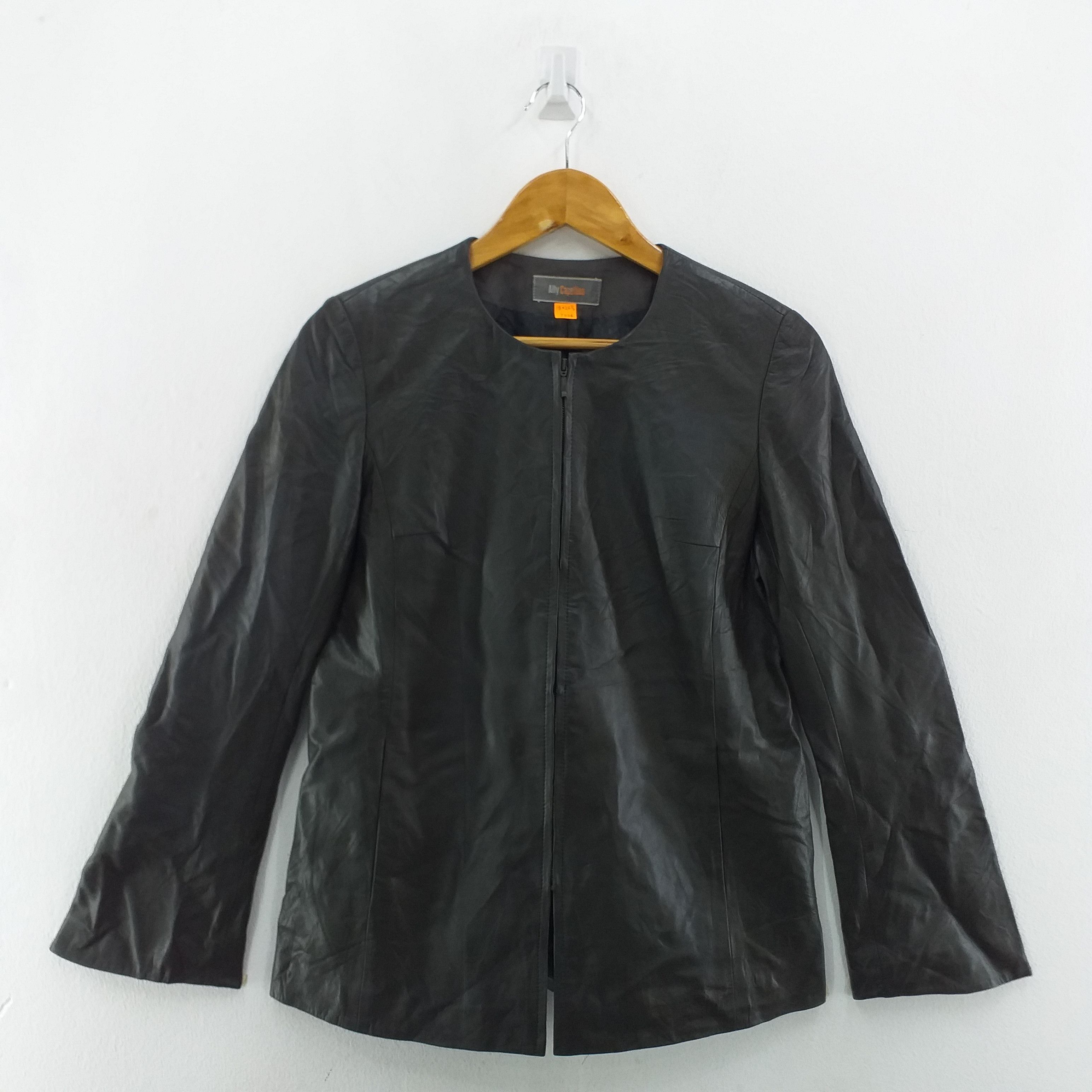 image of Ally Capellino Soft Leather Jacket -J024 in Grey, Men's (Size Small)