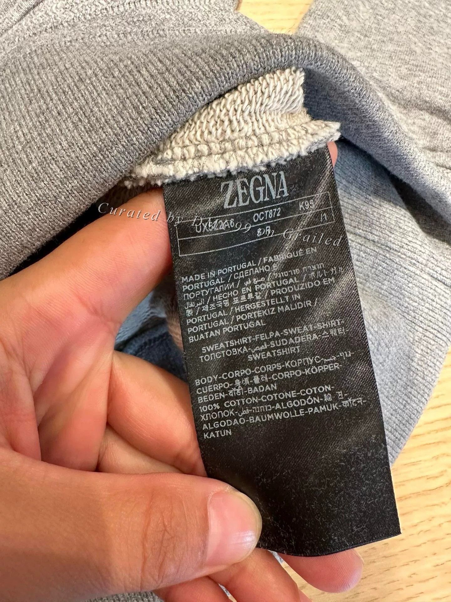 Ermenegildo Zegna Zegna Gray Men's Cotton Crewneck Sweatshirt Size US XL / EU 56 / 4 - 4 Thumbnail