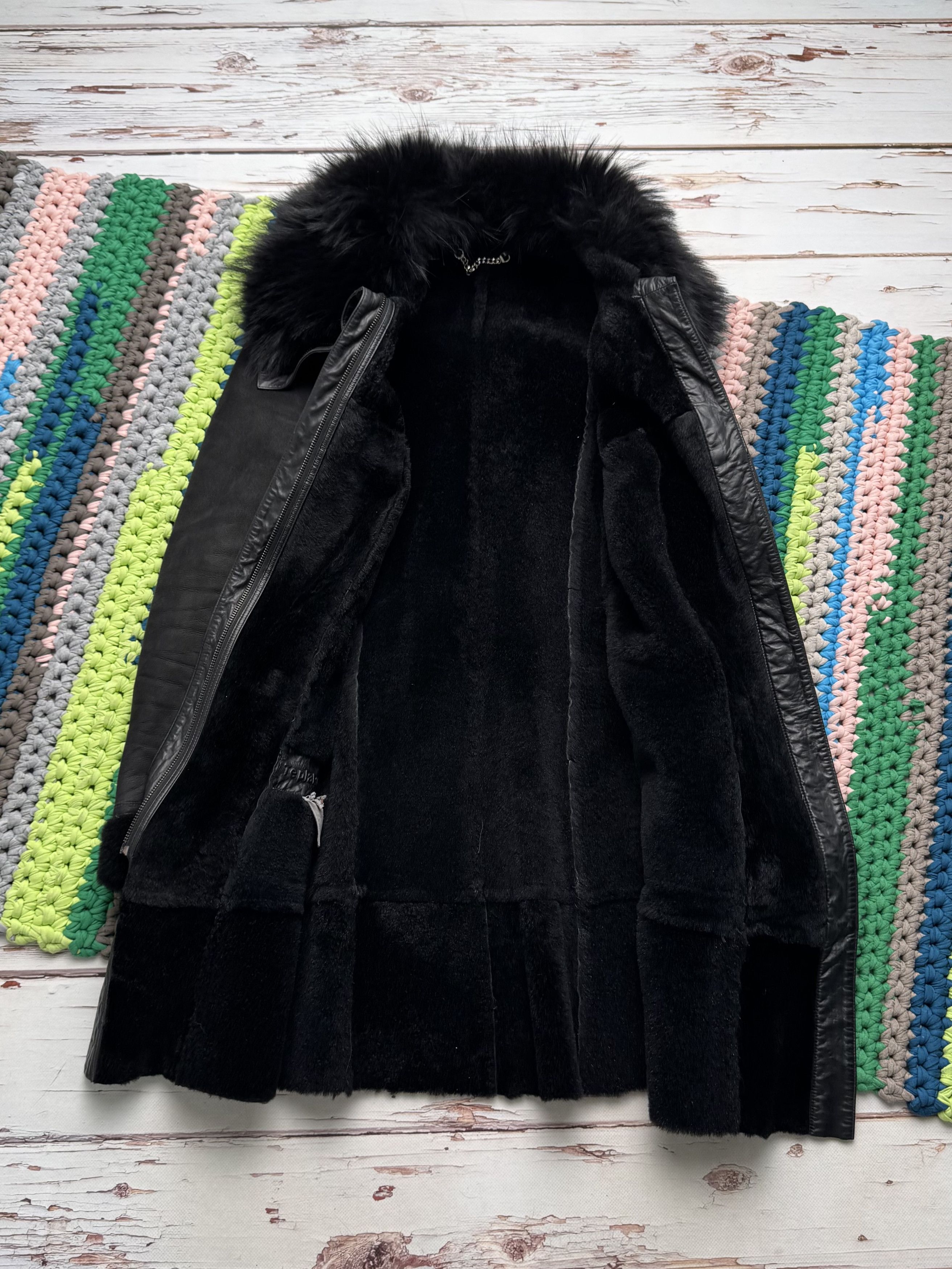 Vintage Women Vintage Sheepskin Leather Coat Black Fur Collar Size M / US 6-8 / IT 42-44 - 10 Thumbnail