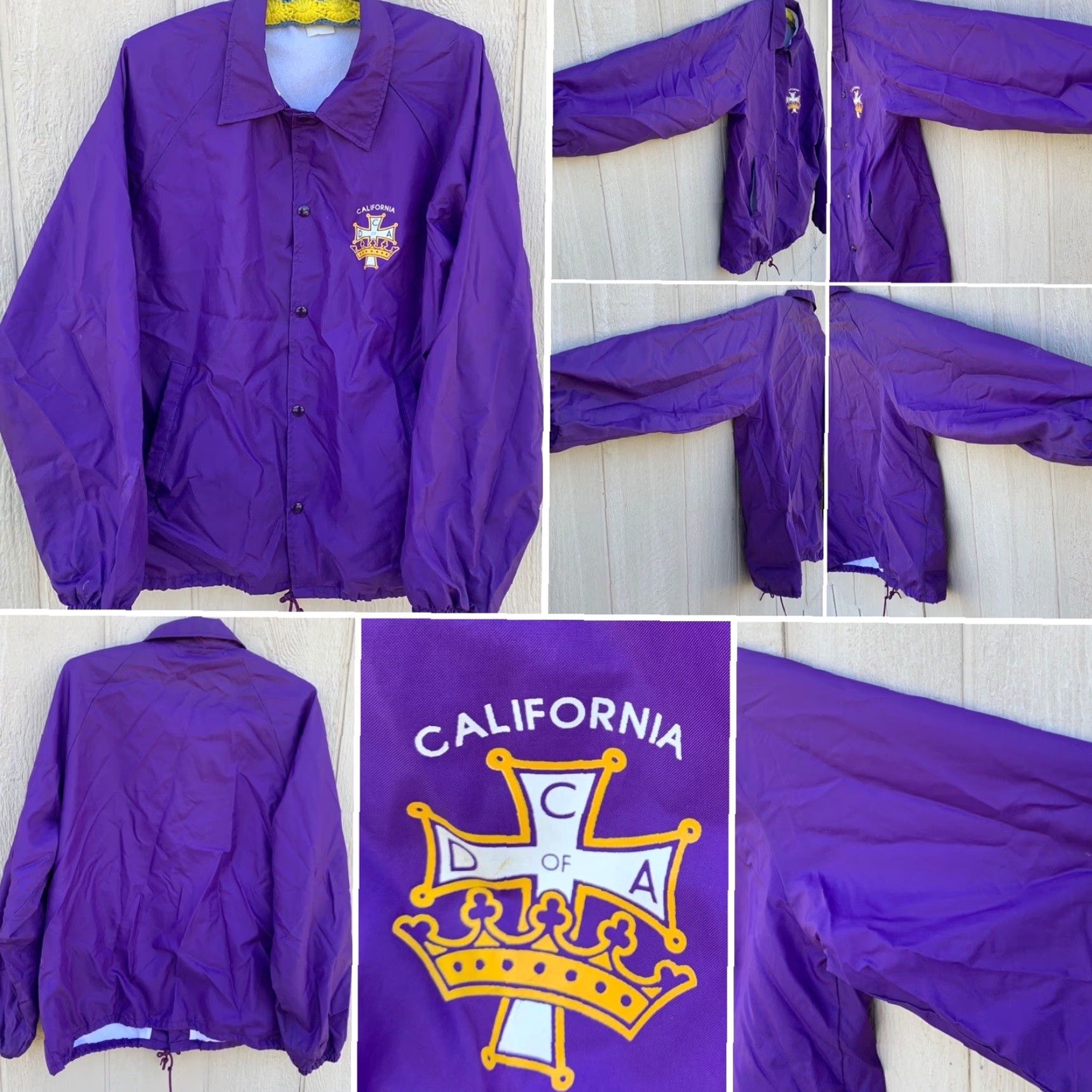 Vintage VINTAGE Nemesis Sportswear California C D of A Windbreaker Jacket Men XL/XXL Purple Windbreaker 80s Retro Catholic Daughters America Baja California Size US XL / EU 56 / 4 - 5 Thumbnail