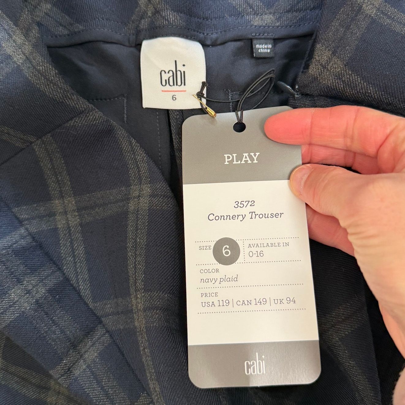 Other Cabi Navy Plaid Connery Trousers Sz 6 Size 28" / US 6 / IT 42 - 4 Thumbnail