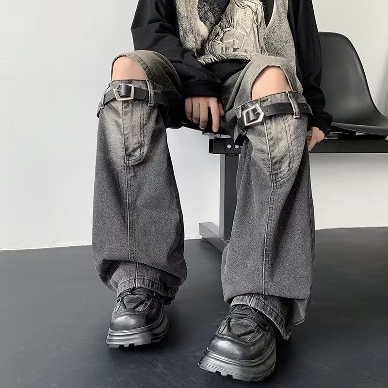 Jean Belt Hollow Flare Jeans Size US 34 / EU 50 - 8 Thumbnail