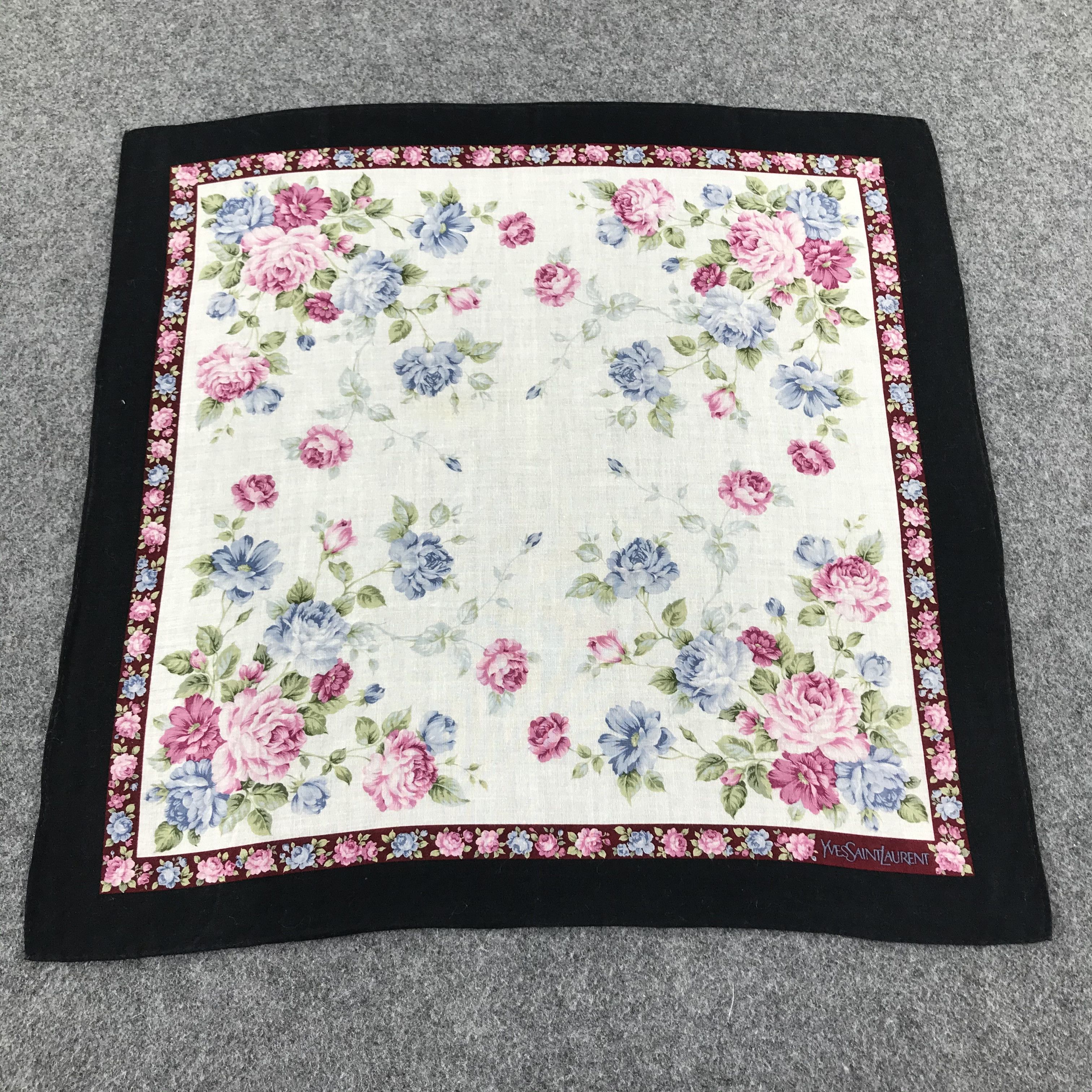 Yves Saint Laurent YSL Floral Handkerchief Neckerchief Bandana H423 Size ONE SIZE - 1 Thumbnail